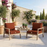 Set Cuscini Salotto da Giardino 50x50 Terracotta - Sfoderabile & Anti-UV (Seduta + Schienale)