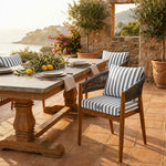 Ensemble Coussins Chaise Jardin 40x40 Rayure Gris Clair - Premium 270g (Assise + Dossier)