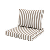 Coussins pour salon de jardin déhoussable 60x60cm - Rayure Beige - Deco-arts.fr