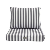 Coussins pour salon de jardin déhoussable 50x50cm - Rayure Gris foncé - Deco-arts.fr