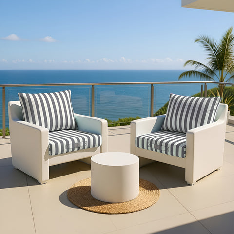 Cuscini per arredo giardino sfoderabili 60x60cm - Riga grigio scuro