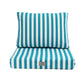 Coussins pour salon de jardin déhoussable 60x60cm - Rayure Turquoise - Deco-arts.fr
