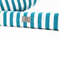 Coussins pour salon de jardin déhoussable 50x50cm - Rayure Turquoise - Deco-arts.fr