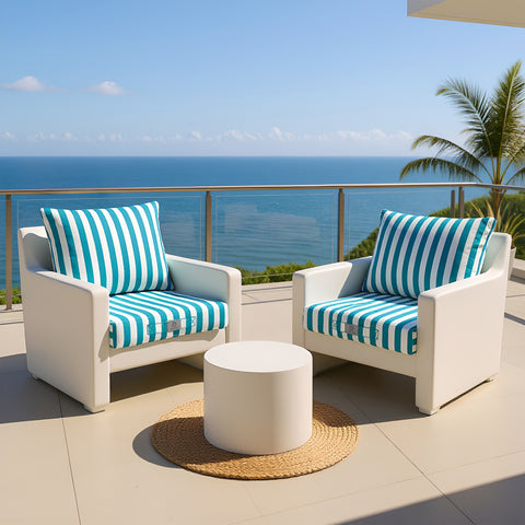 Cuscini per arredo giardino sfoderabili 60x60cm - Riga turchese