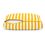 Set Cuscini Salotto da Giardino 60x60 Riga Gialla - Premium 270g (Seduta + Schienale)