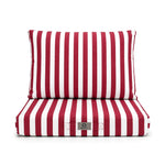 Set Cuscini Giardino 50x60 Righe Rosso - Premium 270g (Seduta + Schienale)