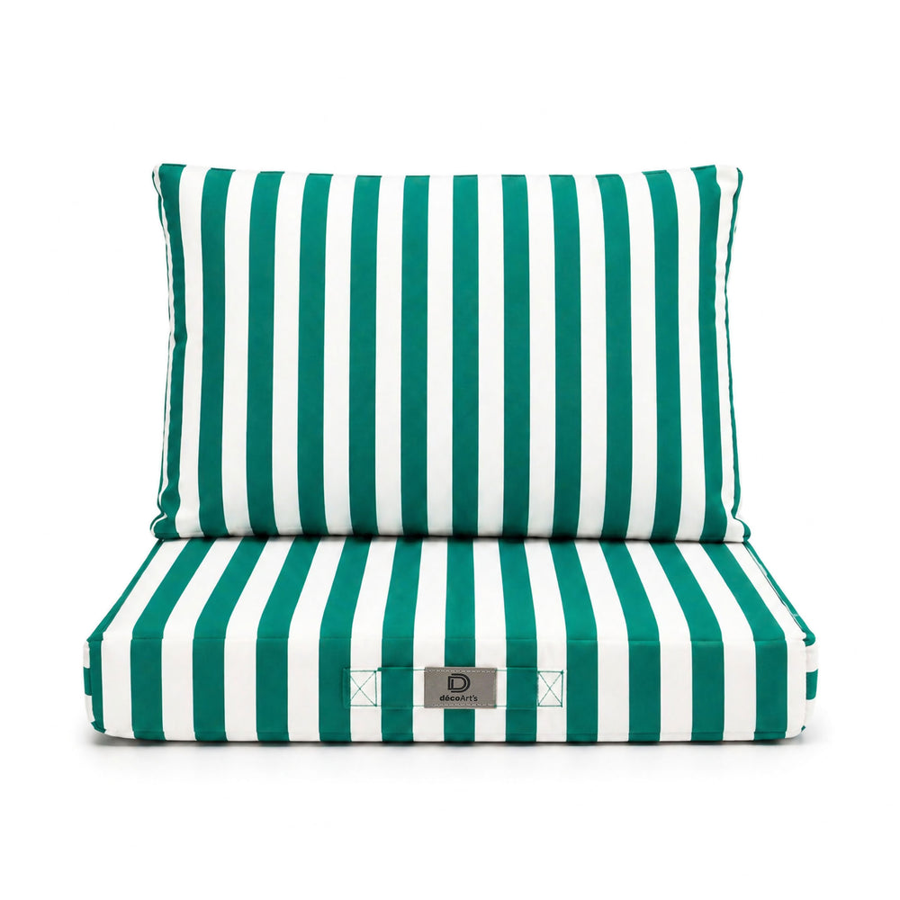 Set Cuscini Giardino 50x60 Righe Verde, certificato OEKO-TEX