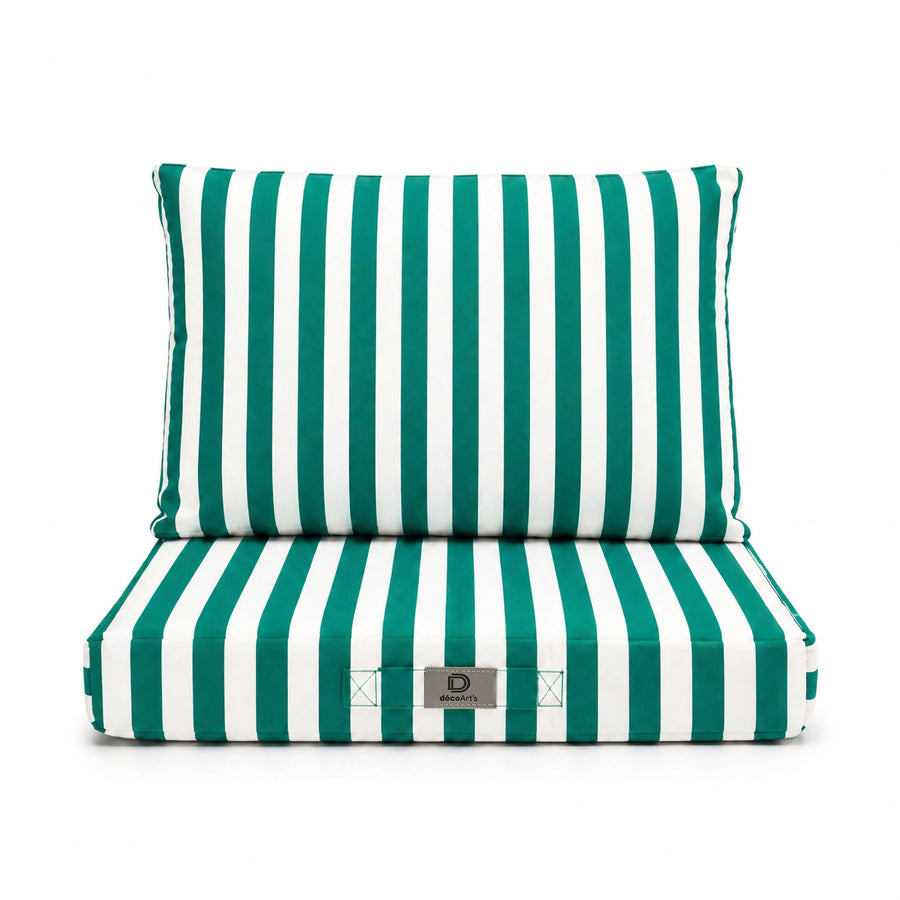 Set Cuscini Giardino 60x70 Righe Verde, certificato OEKO-TEX
