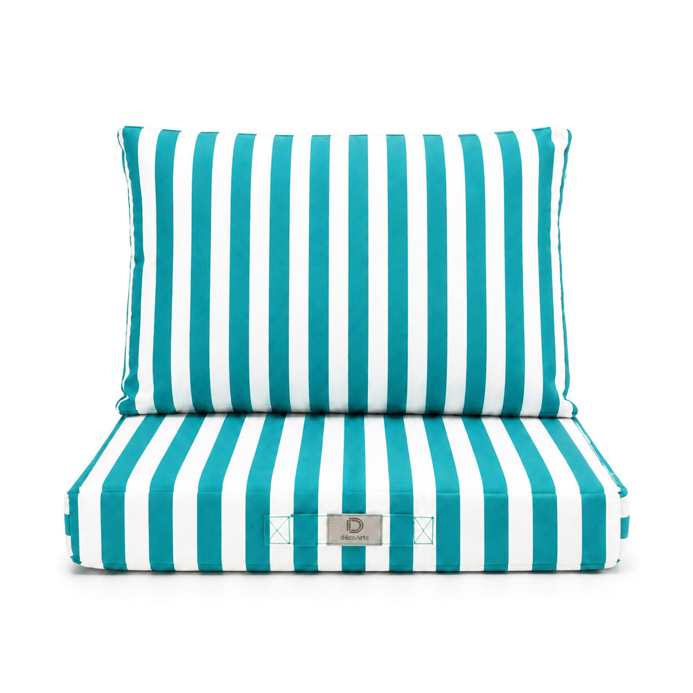 Set Cuscini Giardino 60x70 Righe Turchese – foto 8