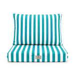Set Cuscini Salotto da Giardino 60x60 Riga Turchese - Premium 270g (Seduta + Schienale)