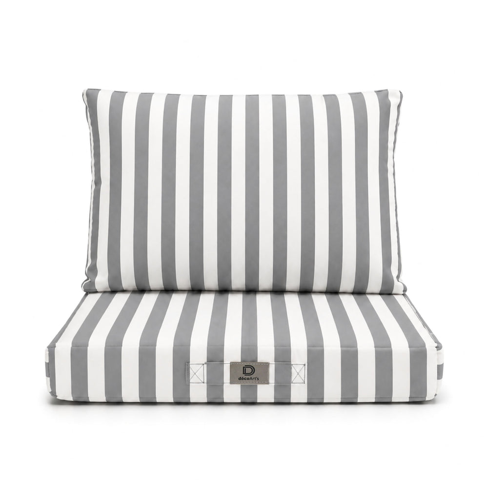 Set Cuscini Giardino 60x70 Righe Grigio Chiaro – foto 8