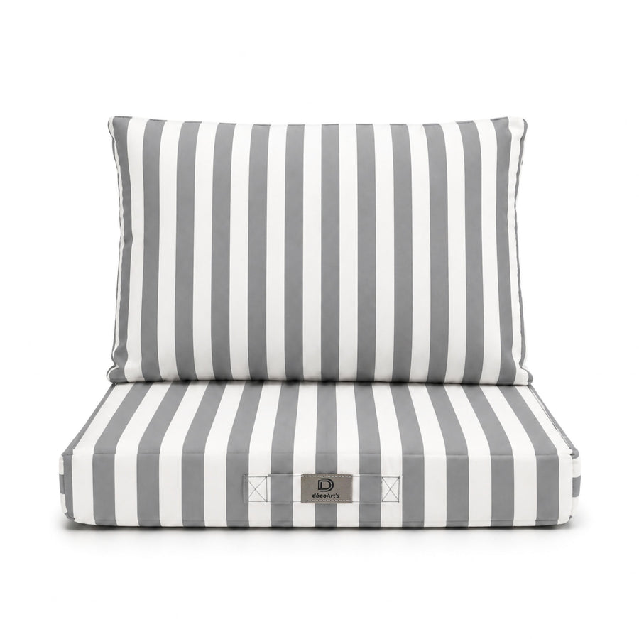 Set Cuscini Giardino 60x70 Righe Grigio Chiaro – foto 8