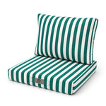 Set Cuscini Salotto da Giardino 50x50 Riga Verde - Premium 270g (Seduta + Schienale)