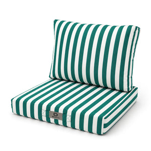 Set Cuscini Giardino 60x70 Righe Verde - Premium 270g (Seduta + Schienale)