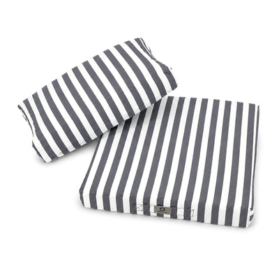 Set Cuscini Salotto da Giardino 50x50 Riga Grigio Scuro - Premium 270g (Seduta + Schienale)