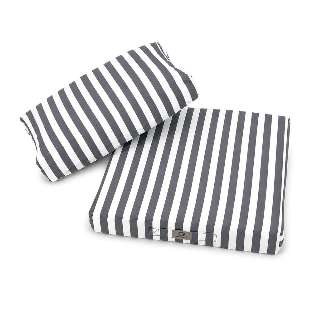 Set Cuscini Giardino 60x70 Righe Grigio Scuro, tessuto anti-UV e idrorepellente
