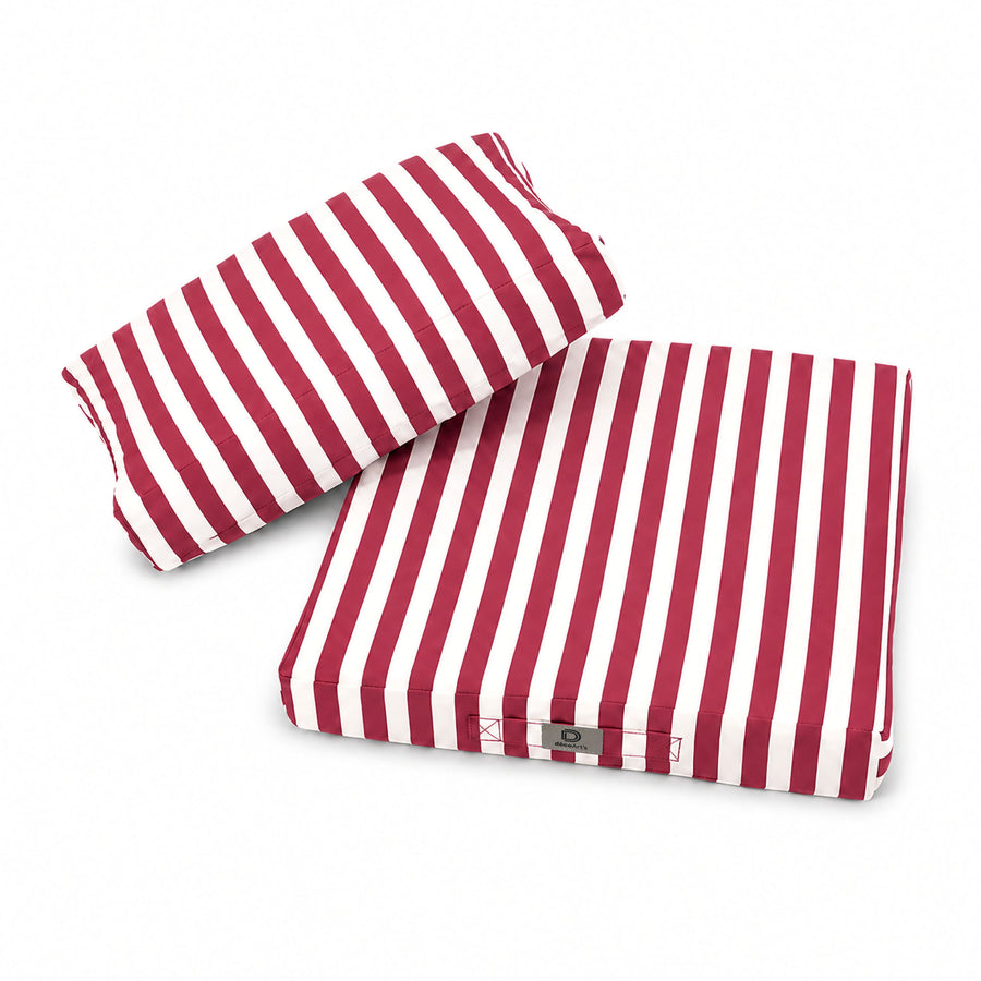 Set Cuscini Giardino Righe Rosso
