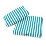 Set Cuscini Salotto da Giardino 50x50 Riga Turchese - Premium 270g (Seduta + Schienale)
