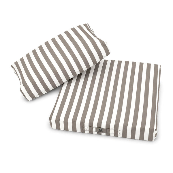 Set Cuscini Salotto da Giardino 50x50 Riga Beige - Premium 270g (Seduta + Schienale)