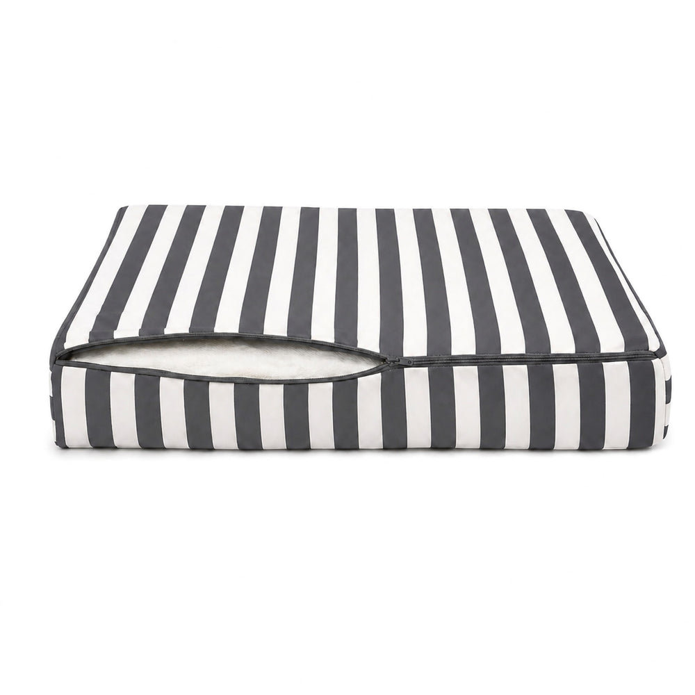 Set Cuscini Giardino 50x60 Righe Grigio Scuro, certificato OEKO-TEX