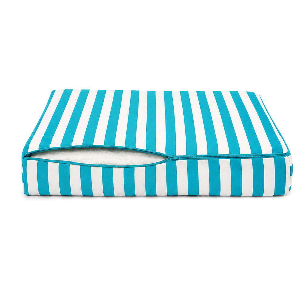 Set Cuscini Giardino 60x70 Righe Turchese, certificato OEKO-TEX