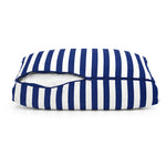 Set Cuscini Salotto da Giardino 50x50 Riga Blu Navy - Premium 270g (Seduta + Schienale)
