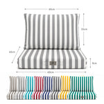 Set Cuscini Salotto da Giardino 60x60 Riga Grigio Chiaro - Premium 270g (Seduta + Schienale)