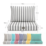 Set Cuscini Salotto da Giardino 50x50 Riga Grigio Chiaro - Premium 270g (Seduta + Schienale)