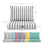 Set Cuscini Giardino 60x70 Righe Grigio Chiaro - Premium 270g (Seduta + Schienale)