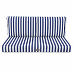 Set Cuscini Salotto da Giardino 120x60 Riga Blu Navy - Premium 270g (1 Seduta + 2 Schienali)