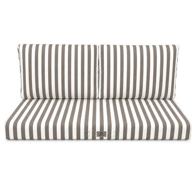 Set Cuscini Salotto da Giardino 100x50 Riga Beige - Premium 270g (1 Seduta + 2 Schienali)