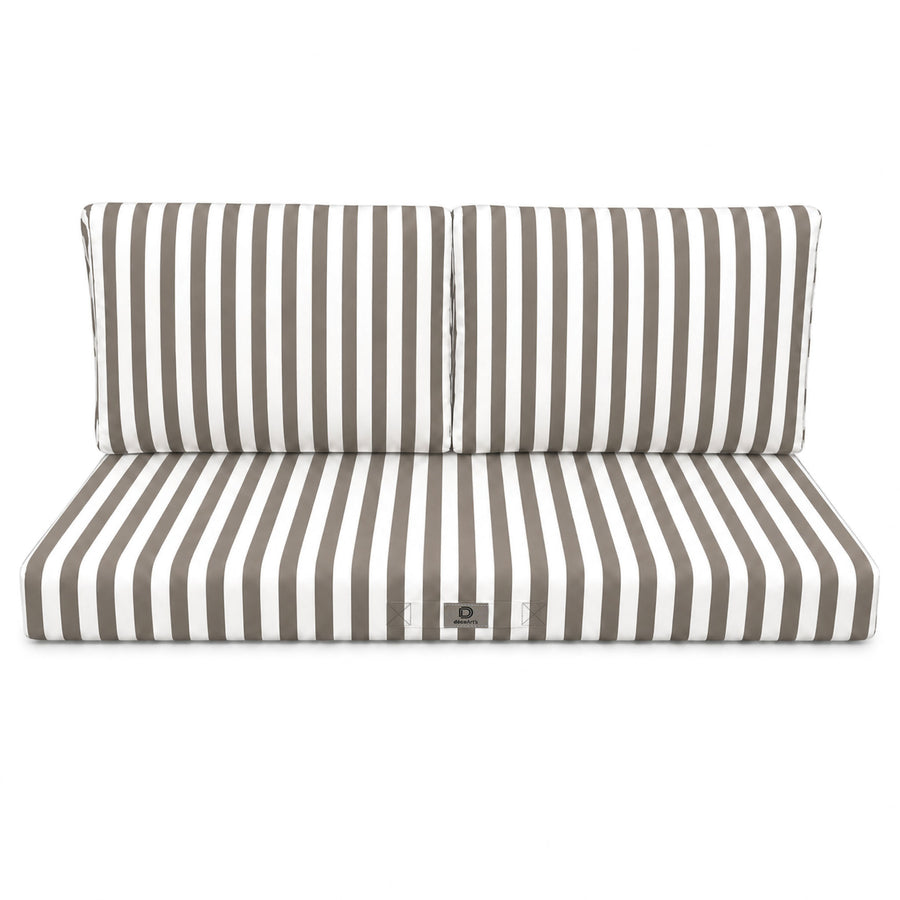 Set Cuscini Salotto da Giardino 100x50 Riga Beige, tessuto anti-UV e idrorepellente