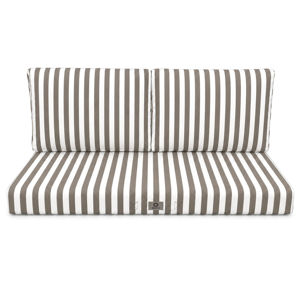 Set Cuscini Salotto da Giardino 120x60 Riga Beige, tessuto anti-UV e idrorepellente