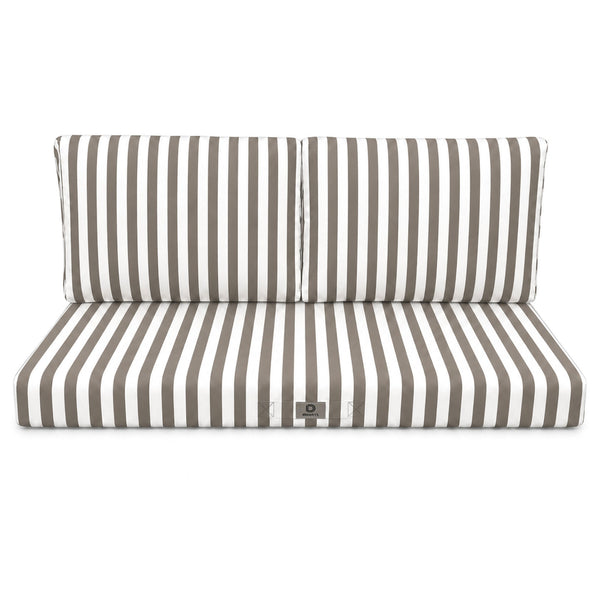 Set Cuscini Salotto da Giardino 120x60 Riga Beige - Premium 270g (1 Seduta + 2 Schienali)