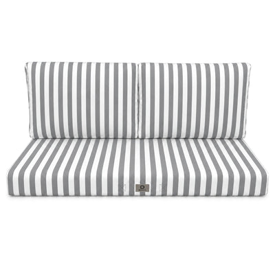 Set Cuscini Salotto da Giardino 100x50 Riga Grigio Chiaro - Premium 270g (1 Seduta + 2 Schienali)
