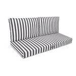 Set Cuscini Salotto da Giardino 100x50 Riga Grigio Scuro - Premium 270g (1 Seduta + 2 Schienali)
