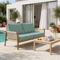 Set Cuscini Salotto da Giardino 120x60 Riga Verde - Premium 270g (1 Seduta + 2 Schienali)