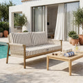 Set Cuscini Salotto da Giardino 120x60 Riga Beige - Premium 270g (1 Seduta + 2 Schienali)