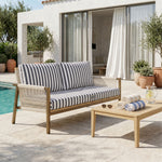 Set Cuscini Salotto da Giardino 120x60 Riga Grigio Scuro - Premium 270g (1 Seduta + 2 Schienali)
