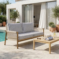 Set Cuscini Salotto da Giardino 100x50 Riga Grigio Scuro - Premium 270g (1 Seduta + 2 Schienali)
