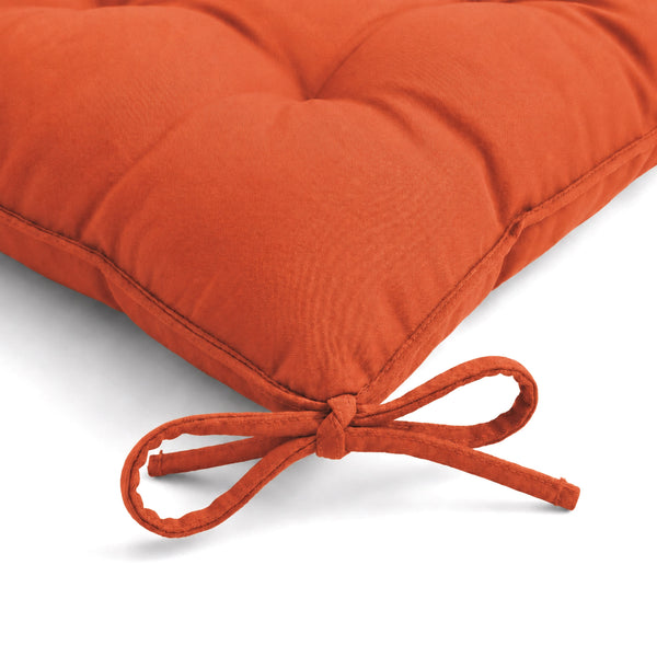 Set di 4 Cuscini per Sedia 40x40 Arancione - Interno ed Esterno (Idrorepellente con Lacci)