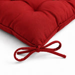 Set di 4 Cuscini per Sedia 40x40 Rosso Peperoncino - Interno ed Esterno (Idrorepellente con Lacci)
