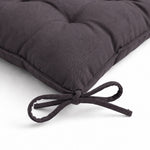 Set di 4 Cuscini per Sedia 40x40 Grigio Carbone - Interno ed Esterno (Idrorepellente con Lacci)