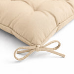 Set di 4 Cuscini per Sedia 40x40 Beige - Interno ed Esterno (Idrorepellente con Lacci)