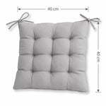 Set di 4 Cuscini per Sedia 40x40 Grigio Chiaro - Interno ed Esterno (Idrorepellente con Lacci)