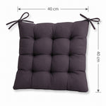 Set di 4 Cuscini per Sedia 40x40 Grigio Carbone - Interno ed Esterno (Idrorepellente con Lacci)