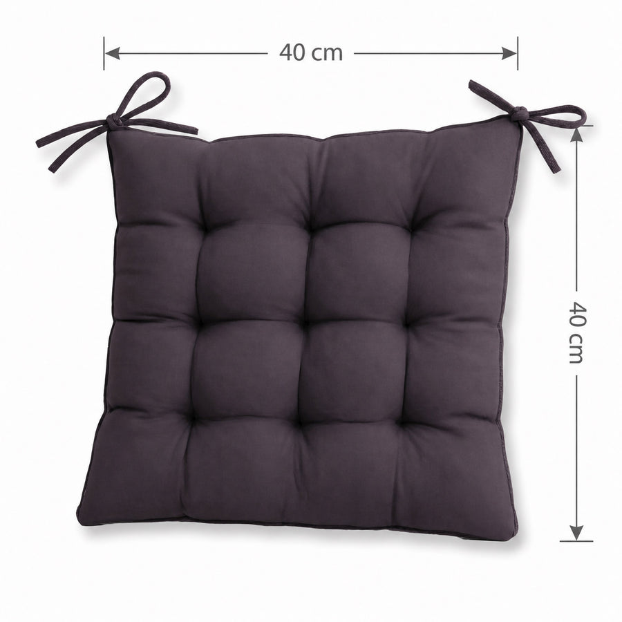 Set di 4 Cuscini per Sedia 40x40 Grigio Carbone, certificato OEKO-TEX