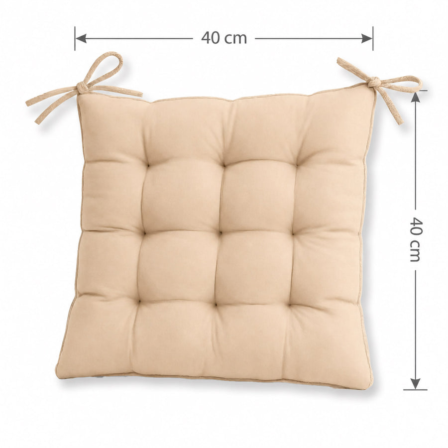 Set di 4 Cuscini per Sedia 40x40 Beige, certificato OEKO-TEX