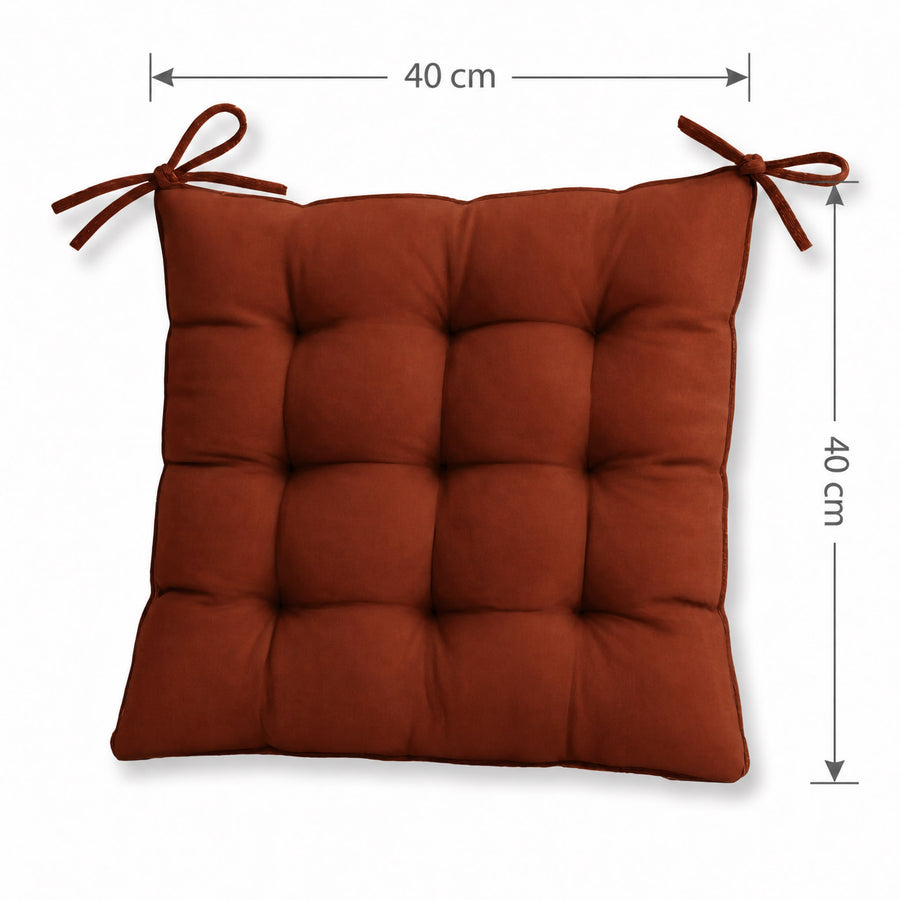 Set di 4 Cuscini per Sedia 40x40 Terracotta, certificato OEKO-TEX
