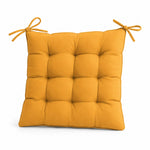 Set di 4 Cuscini per Sedia 40x40 Giallo Miele - Interno ed Esterno (Idrorepellente con Lacci)